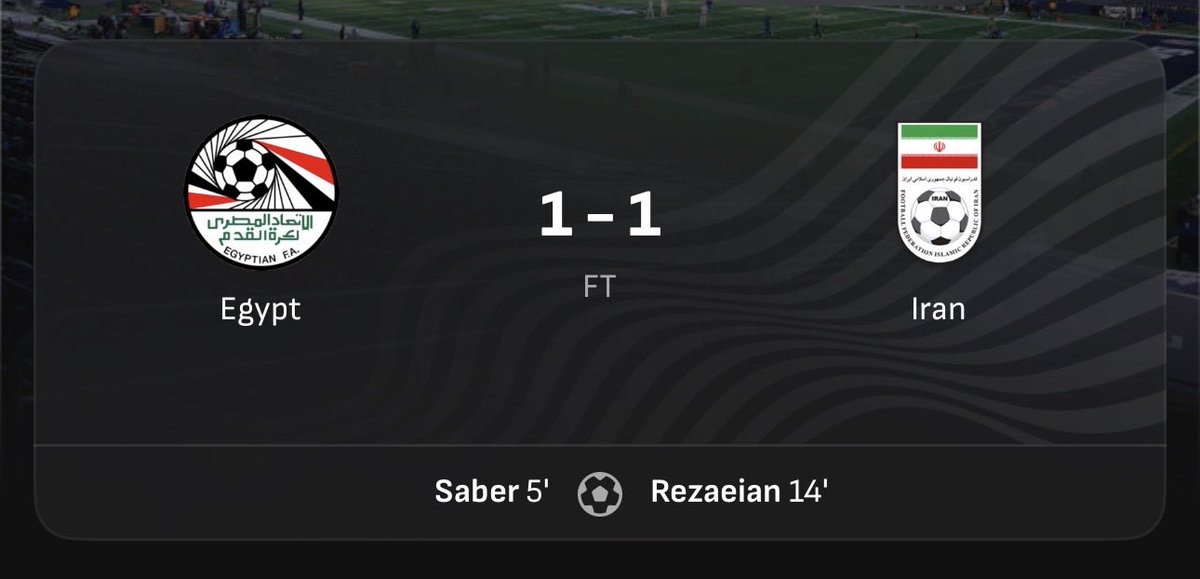 WEFOOTBALL777's tweet photo. 2026 FIFA WORLD CUP FINALS
Group G
Sat 27 Jun 04:00 UKT - Egypt vs Iran full-time results 
#wefootball777 #football #fifa #fifaworldcup2026 #groupg #egypt #i̇ran https://t.co/uKhVXOcJ3V