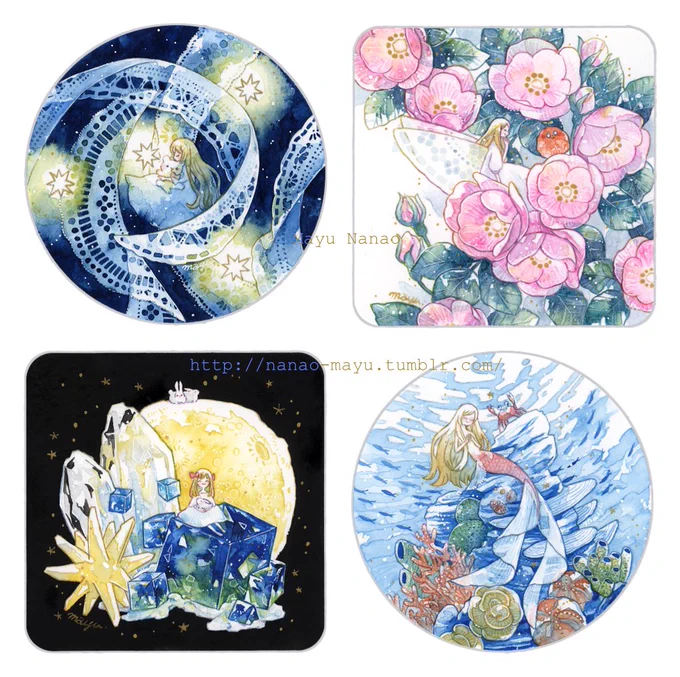 【夏の予定】 7/1〜6 「きらめく水彩画」展(東京展示) 7/20 そうさくマーケット(大阪イベント) 7/22〜26 「Color circle」展(大阪展示) 7/29〜8/1 「花と妖精・海と人魚」展 (東京展示) 8/21〜23 「夜と泳ぐ」展(大阪展示) 通販