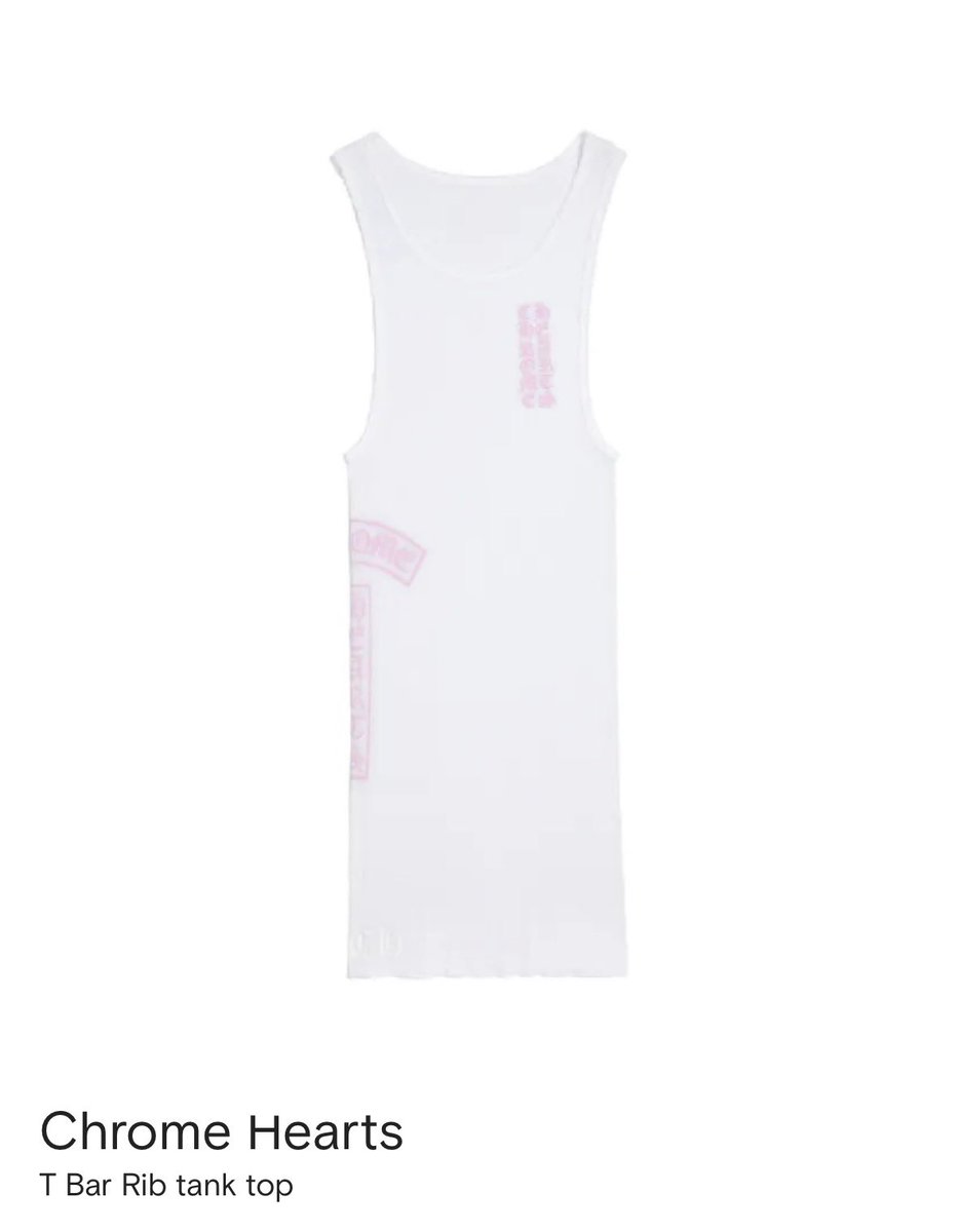 bluestsilkties's tweet photo. On Est : #est_rvp #เอสศุภ — with @chromeheartsusa 
#ChromeHearts T Bar Rib Tank Top in White/Pink https://t.co/Ug59B0Gj5l