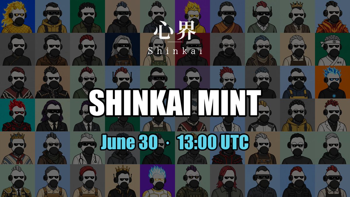 ShinkaiJP's tweet photo. SHINKAI MINT INFO

Supply: 5,555
Chain: @ethereum
Platform: @opensea
Start: June 30 · 13:00 UTC

Pricing: 
Team &amp; Whitelist: FREE MINT
GTD: 0.0019 ETH
FCFS: 0.0019 ETH
Public: 0.0044 ETH

We're cooking🍳 https://t.co/qfk5iV9DuT