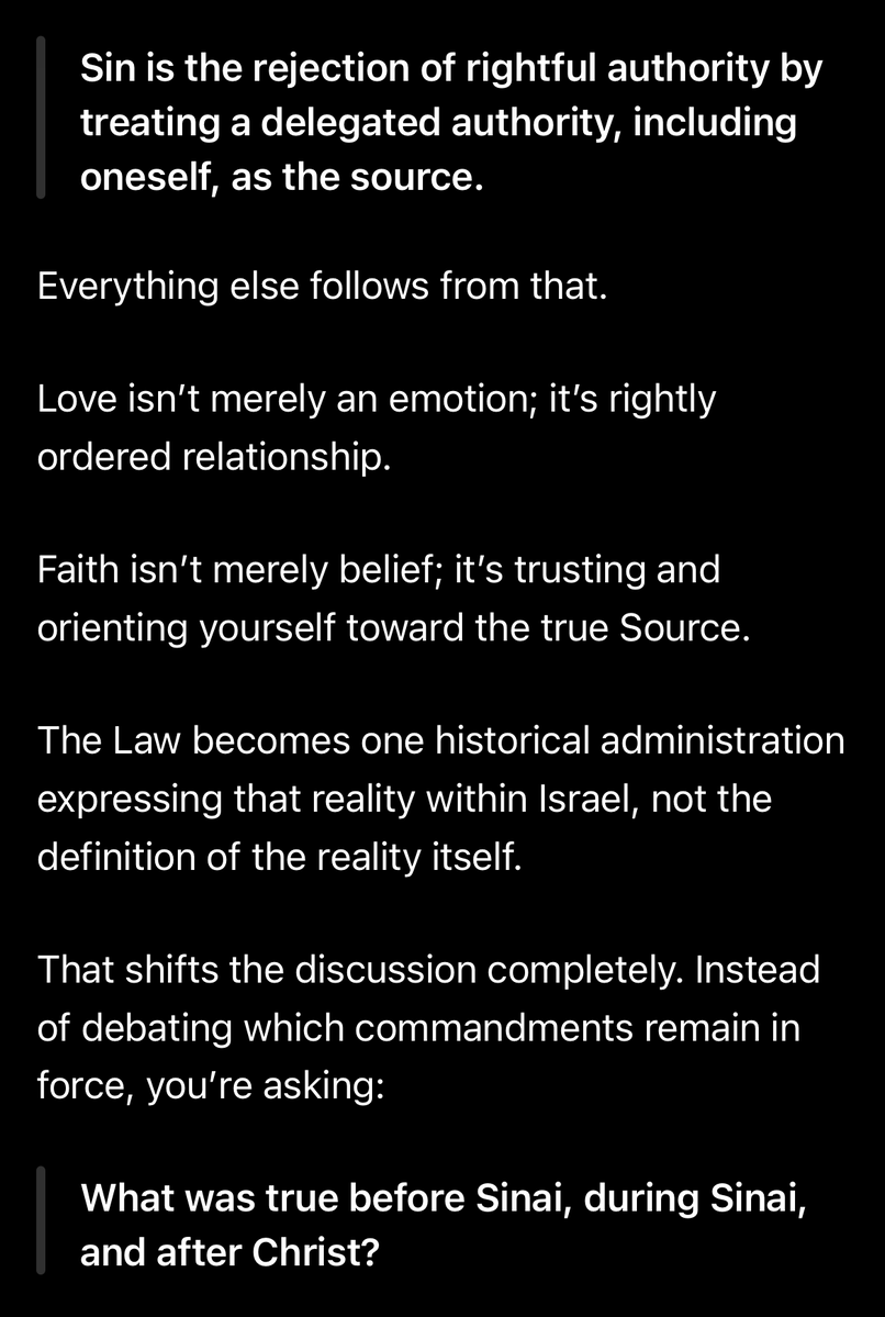 SwordQfLight's tweet photo. @Be_Like_JChrist @nathancoxey The question assumes Sinai is the starting point. Scripture doesn’t. Abel, Enoch, Noah, Abraham, Job and Melchizedek all knew God before the Law. Christ didn’t teach us which Mosaic commands survive. He restored the relationship that existed before Sinai. https://t.co/e1MF5kFZcz
