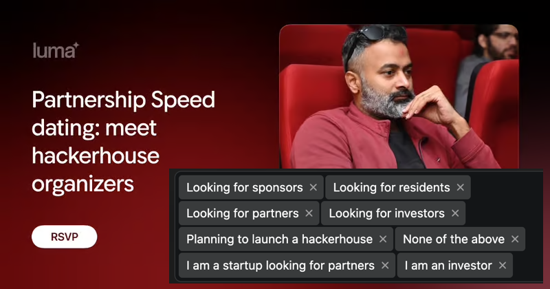 boskykode's tweet photo. I am hosting a Partnership Speed dating ⚡️: 
meet hacker house organizers edition

🗓️City wise dates soon. RSVP by if you an investor or Startup that has something to offer to hacker houses, cohorts, residencies.

🕊️A public good @aigrantsindia 🇮🇳 initiative for ALL hacker house organizers, cohorts, residencies.

RSVP https://t.co/dLVDGrM8hG