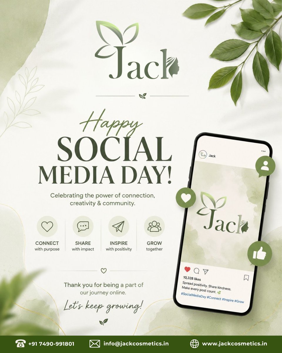 jackcosmetics's tweet photo. 💡📱 Every post tells a story, every share spreads inspiration. Celebrate the digital world that keeps us connected! 🌟💙

#Jack_Cosmetics #SocialMediaDay #HappySocialMediaDay #SocialMedia #DigitalMarketing #ContentCreator #SocialMediaMarketing #InstagramMarketing #MarketingTips https://t.co/kfghU2I82a