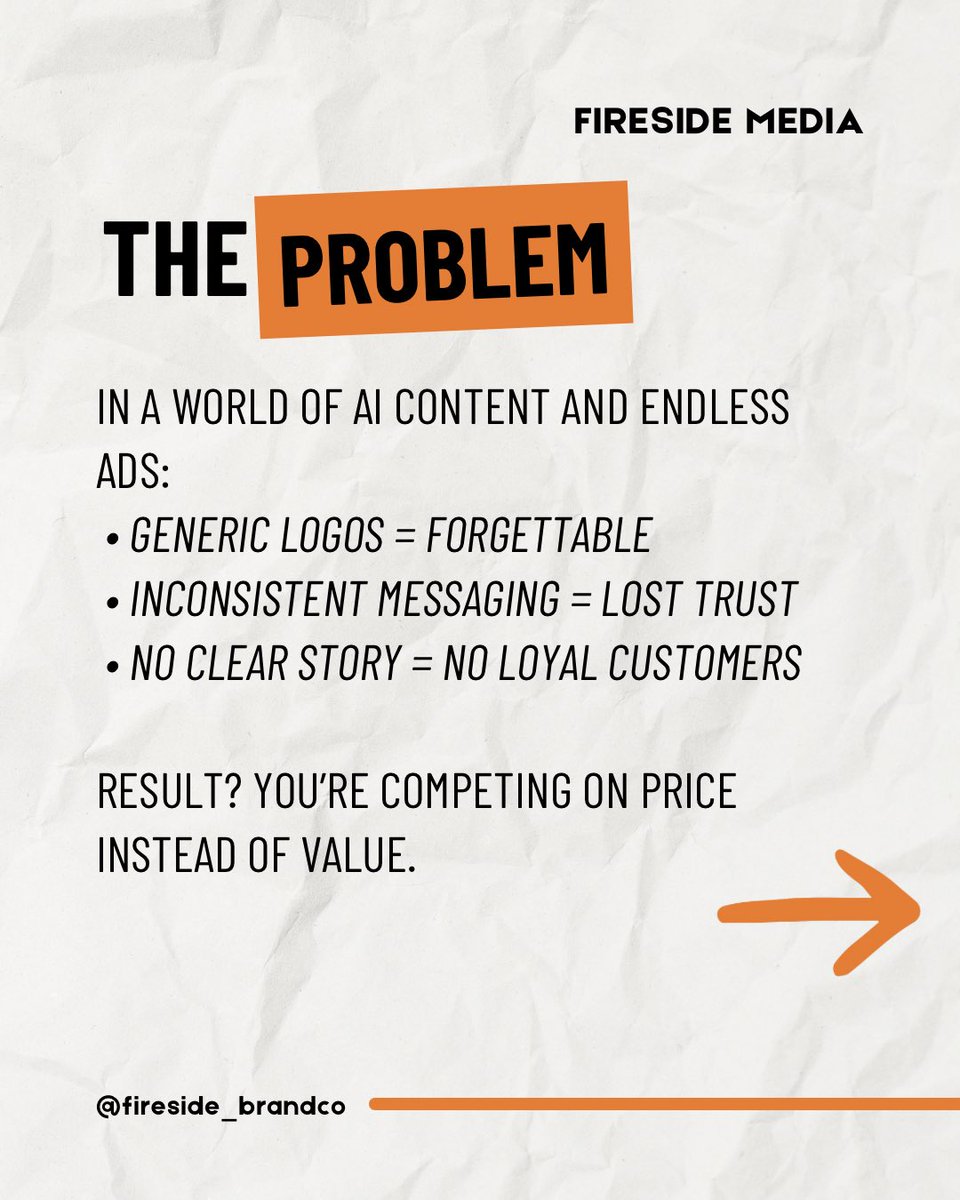 fireside_brand's tweet photo. Most businesses in 2026 are shouting into the void. Swipe through to discover why your brand might be invisible and exactly how to fix it. https://t.co/51SekKpUDa