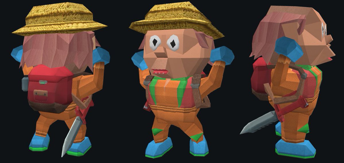 balksalt's tweet photo. ok i could use a little feedback--thinking about adding some hair to the main character.  whatcha think?  initially i went blonde but i kinda dig a near flesh color tone. https://t.co/vIyxBBvxRj