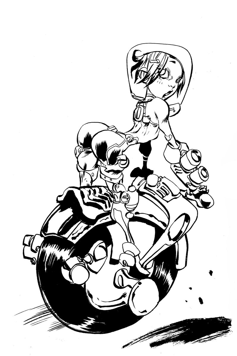 Jack_Stewart's tweet photo. Cart's got back!

#Cartwright

On another fantastic adventure with @adamarcherart!

#inks #comics #madness https://t.co/XiQgY47a81