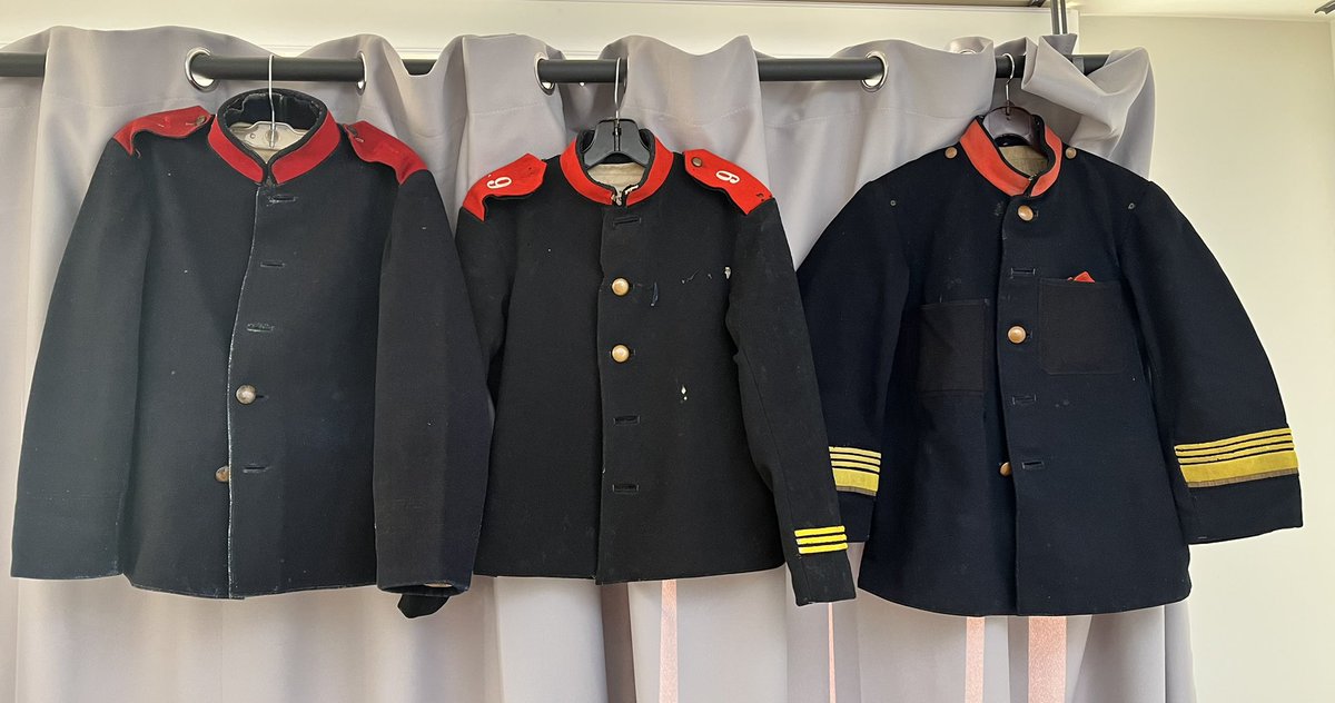 JeHChT's tweet photo. The 3/4 of the Meiji 19 collection. I finally picked up a Russo Japanese War era tunic on the right 🥳 (~1903 production) https://t.co/C1pUOECM9Z