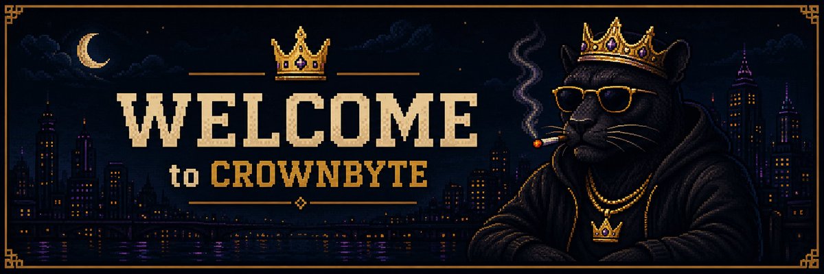 crownbyteonsol's tweet photo. Welcome to CrownByte 👑
A midnight kingdom built on pixel art, memes, lore, and pure Solana chaos

Take your crown, enter the city, and stay weird
Long live $CROWN. No promises. Only smoke. https://t.co/jgjIXUWlMX