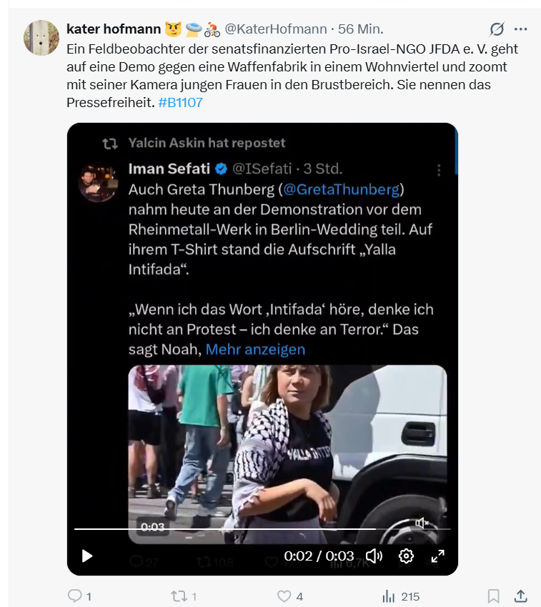 daungari167925's tweet photo. Herr Hofmann mag keine Nippel, außer er filmt sie selber 😂by the way, "Yalla Intifada" ist schließlich kein Feinstaubwert. #YallaIntifada #GretaThunberg #HowDareYou https://t.co/9AvVCvcwF2
