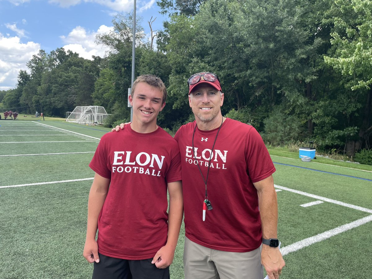 JacksonCline54's tweet photo. Thank you @ElonFootball for the opportunity to compete at today’s prospect camp. I’m grateful for the coaching, competition, and experience. Thank you Coaches @TonyTrisciani @CVance43 and @Coach_NHarris for your time and for the opportunity. Excited to keep improving. #AGTG https://t.co/d9OYMP5grf