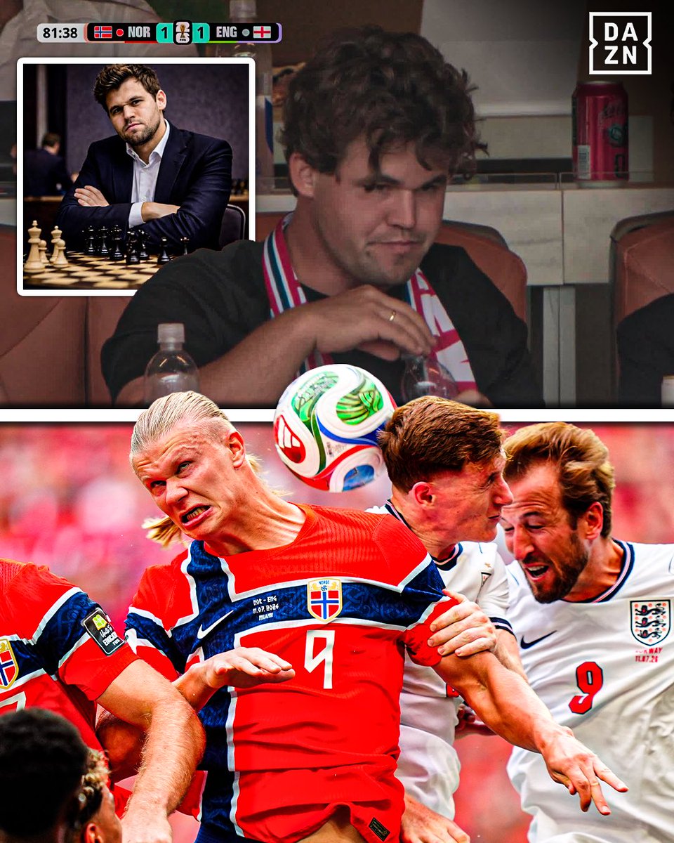 DAZNFutbol's tweet photo. MAGNUS CARLSEN PENSANDO LA JUGADA DE JAQUE PARA NORUEGA ♟️🇳🇴

#DAZNMundial #FIFAWorldCup https://t.co/PhWheqI7wm