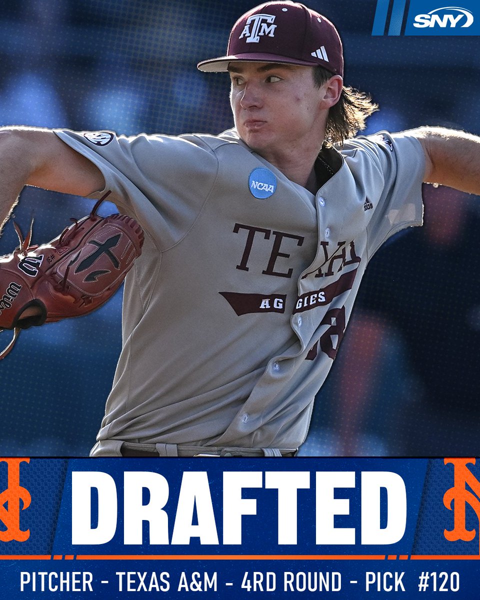 SNY_Mets's tweet photo. With the 120th overall pick, the Mets select LHP Shane Sdao in the MLB Draft https://t.co/Gorq0dOxna
