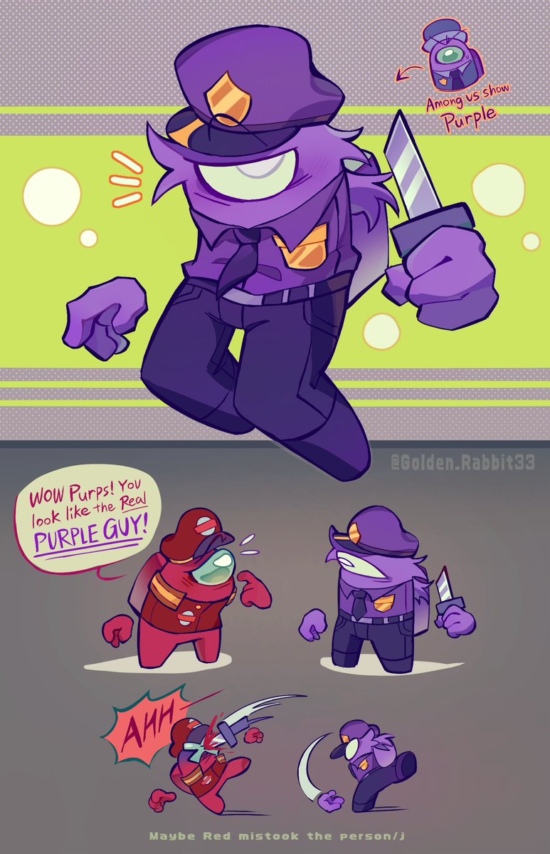 Golden_Rabbit33's tweet photo. I caved, so I plan to have Purple cosplay as the Purple Guy
#amongus #amongusshow https://t.co/ieCclIPTE6