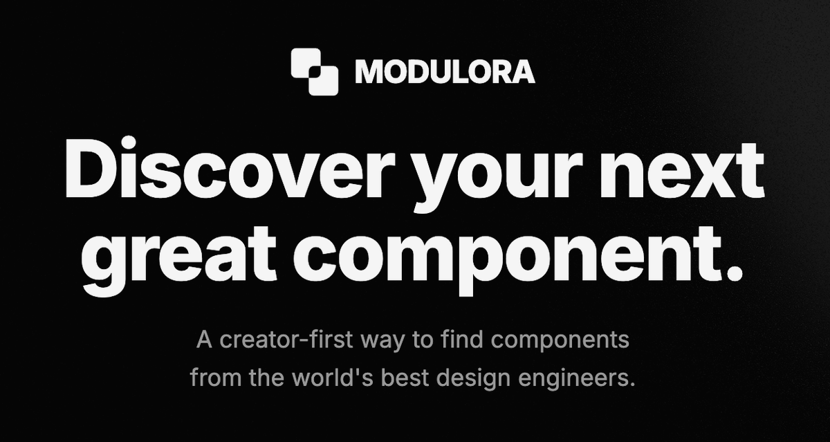 jalcowastaken's tweet photo. I'm pleased to announce @ModuloraDev

creator focused sharing of components, blocks, and more. for react, svelte, and vue. no paid mcp, no stolen work.

coming soon. reserve your handle at https://t.co/grixnjWQJo https://t.co/nOR7ArRbqh