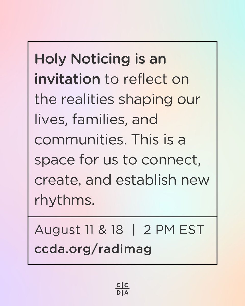iamccda's tweet photo. When life feels chaotic and communities are carrying the weight of uncertainty, division, and change, slowing down can feel impossible. So how do we create space for reflection?

Join us for Holy Noticing with Jonathan P. Walton!

https://t.co/wRZTjDLS2Q

#weareccda https://t.co/97TwTiZmoA