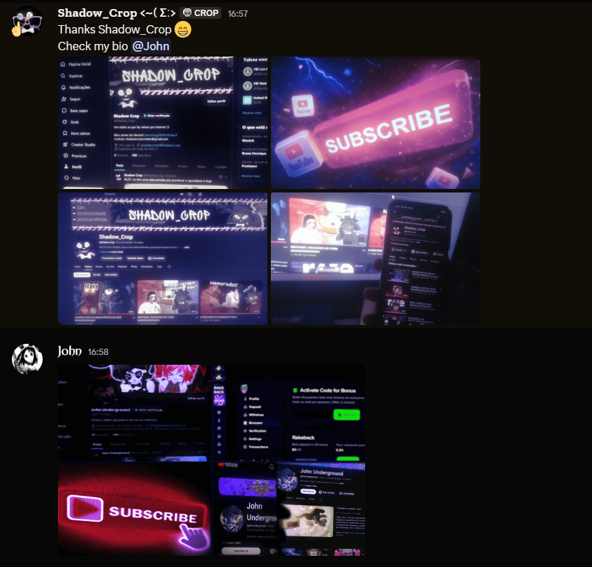 johnunderg's tweet photo. Tomem cuidado com esse novo hack do discord que faz você se inscrever em canais perigosos do youtube https://t.co/8BcBtKgWfZ