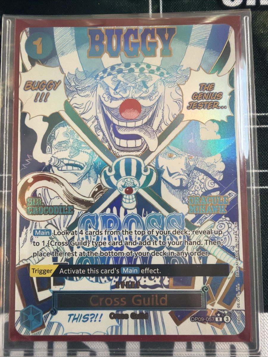 OnePieceAlert's tweet photo. MANGA CROSS GUILD OP09-057 BUGGY ONE PIECE CARD THE BEST VOL.2 ENGLISH PRB-02

Price: $325.00 USD

Sold: 7-11-2026

eBay: chrisva_7288

#OnePieceTCG #OPTG #onepiece #optcg https://t.co/QQJz8DTvwo