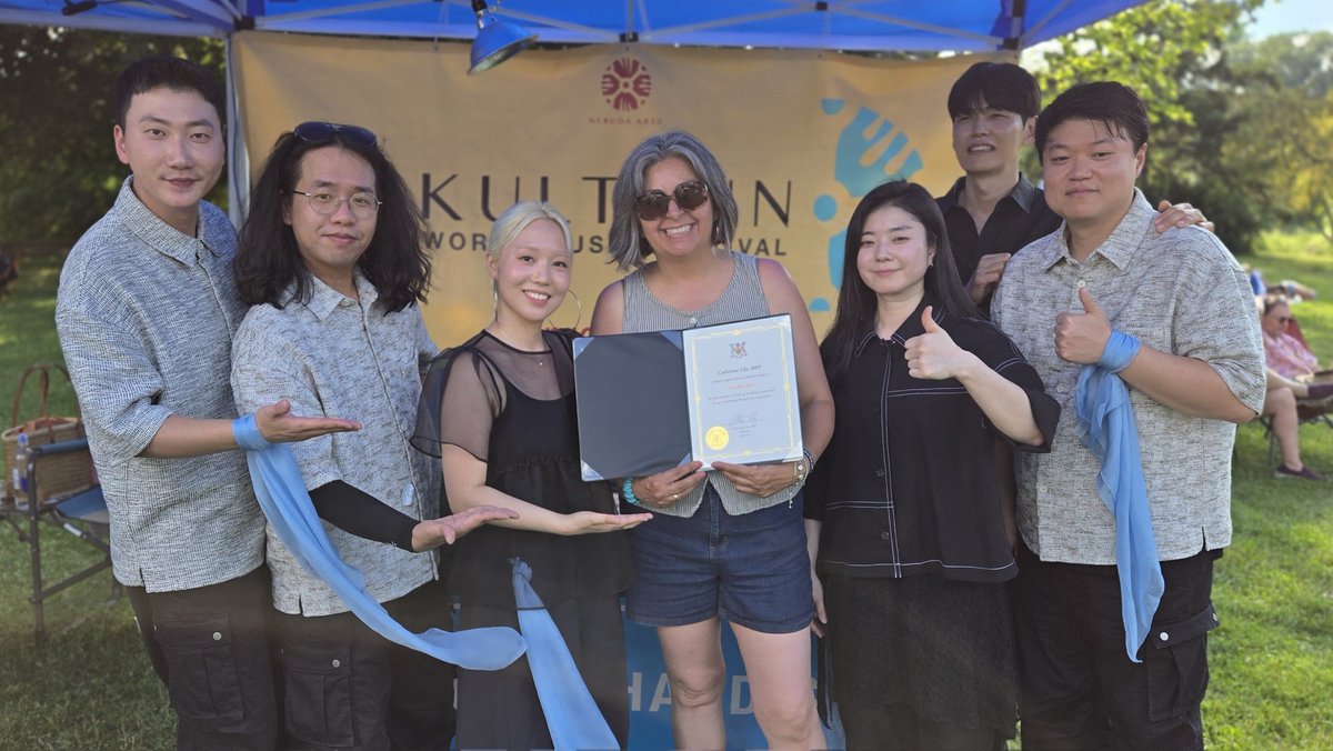 CFifeKW's tweet photo. Congratulations to @NerudaArts as it celebrates its 25th year of bringing culture from around the world to our community. Thanks to Isabel Cisterna for her incredible leadership and another successful Kultrun World Music Festival 👏👏👏 https://t.co/Z474IVoenu