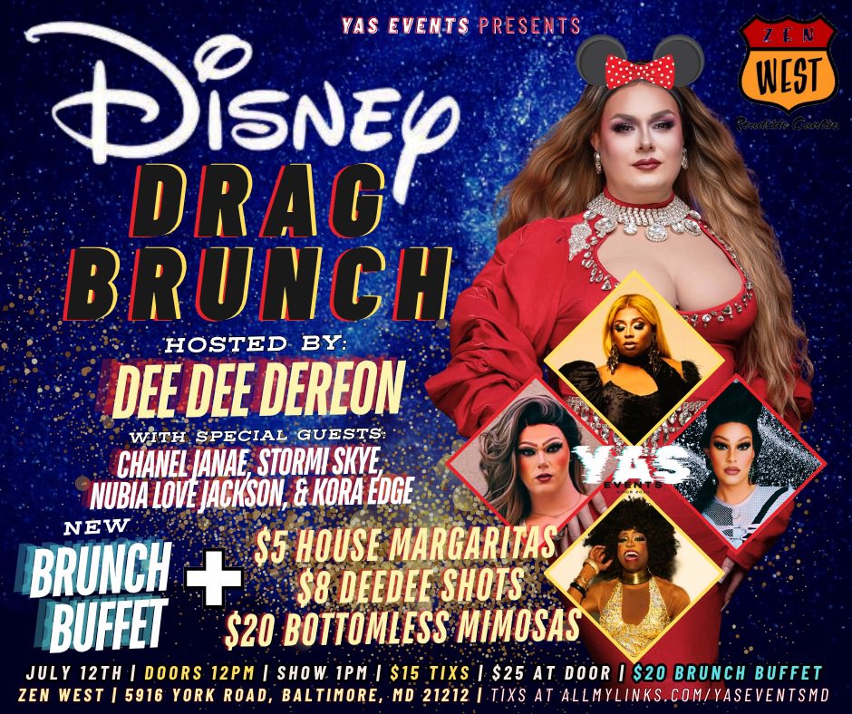 DereonDee's tweet photo. Tomorrow in Towson! #yasevents #zenwestdragbrunch https://t.co/c5Y77JznO6