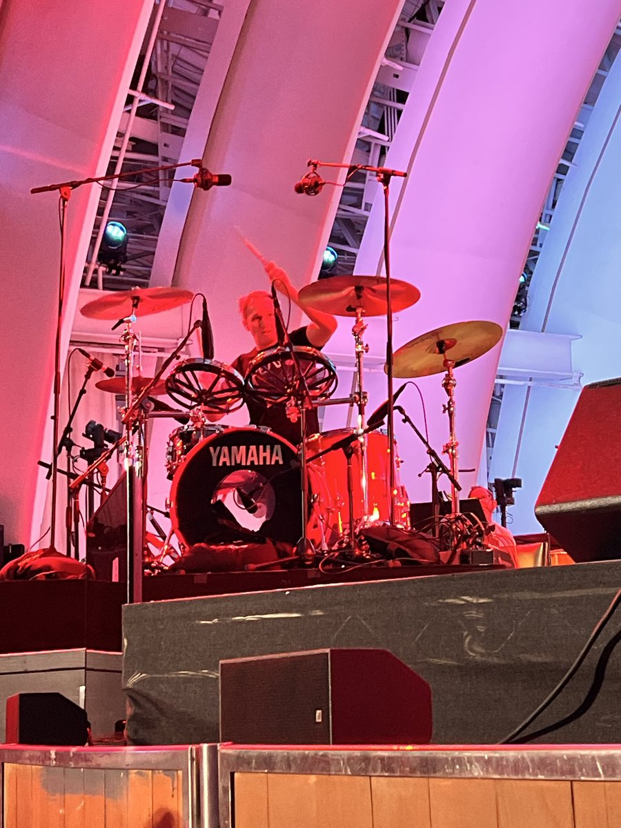 JeffFriedl's tweet photo. What an honor it is to share the stage with so many incredible artists, and pay homage to Wes Anderson! Playing the @HollywoodBowl is always a thrill and I’m looking forward to Night #2… Tonight! 
#DEVO #hollywoodbowl 
@YamahaDrums @ZildjianCompany @remopercussion @vicfirth https://t.co/gbfpHFcB3c