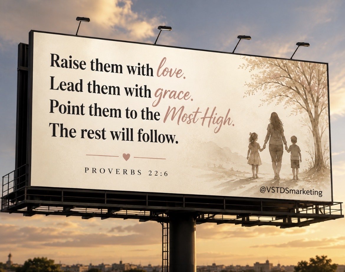 VSTDSmarketing's tweet photo. Raise them with love.

Lead them with grace.

Point them to the Most High.

The rest will follow.

Proverbs 22:6 

@VSTDSmarketing https://t.co/Lq5l9DZKbK