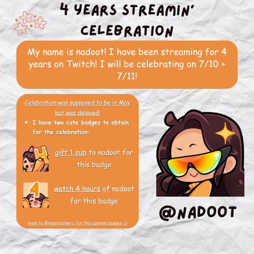 nadoot__'s tweet photo. LIVE!!! Last day to get these badges :3 come hang! 🧡

https://t.co/aSJPIMhLLV https://t.co/aoByq5iPlC