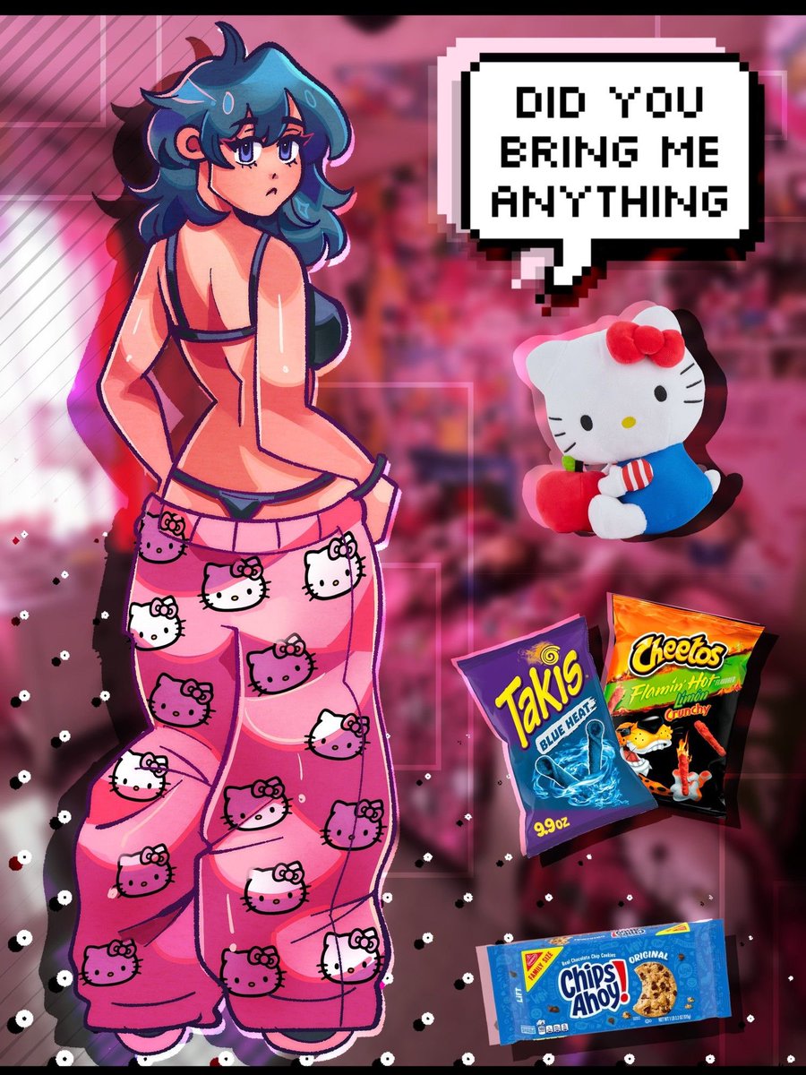 claudeycore's tweet photo. hello kitty pajama pants bylie https://t.co/y67MPqR3oc