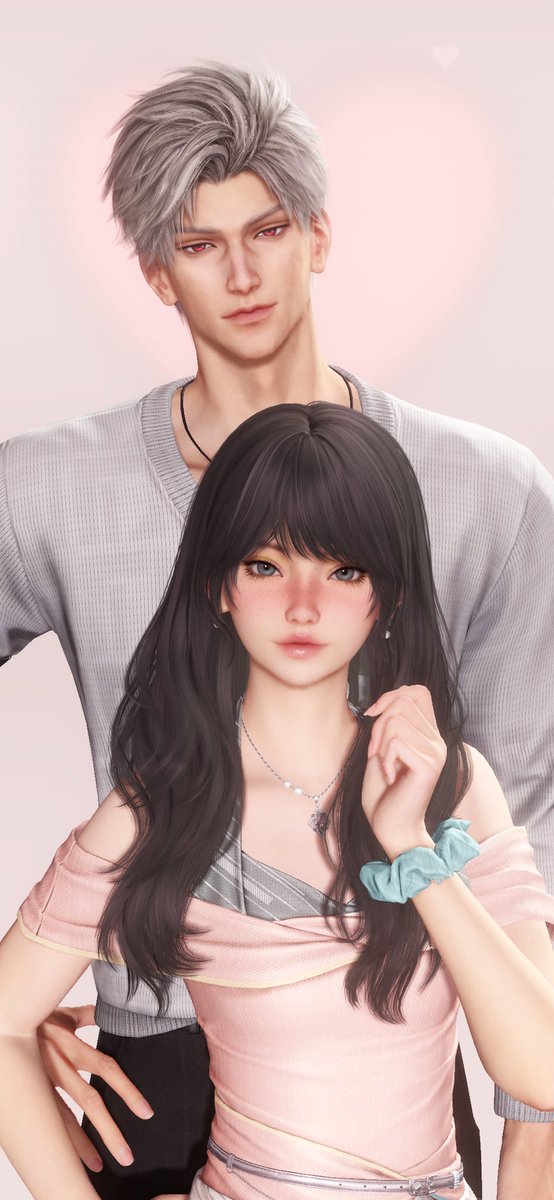 dragonsmagpie's tweet photo. She’s thinking of the best way to mess with him, he thinks she’s adorable🙂‍↕️

(my mc Evelyn with her man, I love her so much yall don’t even know🥺🥰) https://t.co/s5zNyHaROR