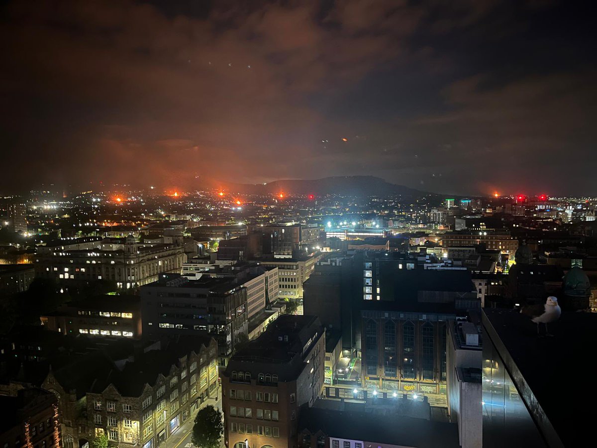 KTHopkins's tweet photo. Beautiful Belfast - ablaze, defiant. 

What an amazing place. https://t.co/swvnN3mAan