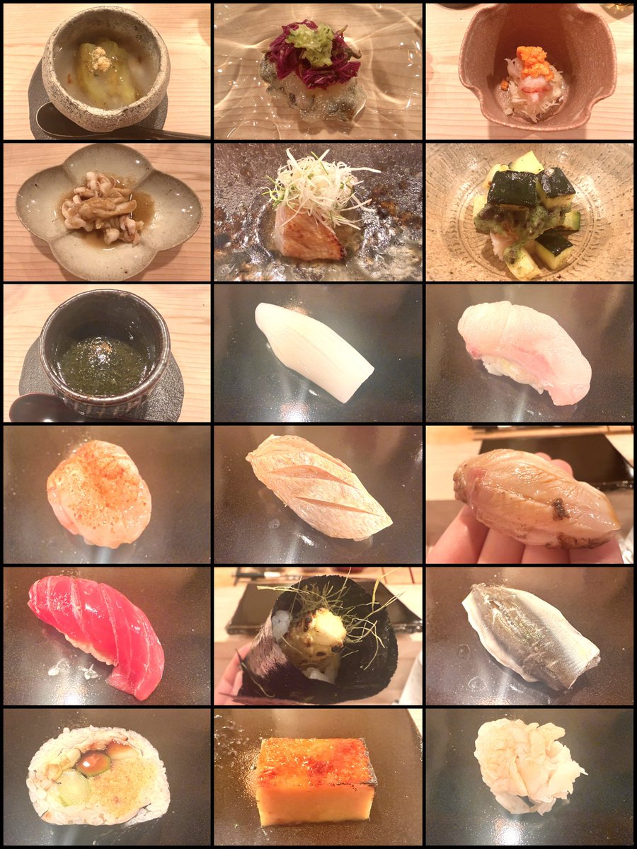 tora_wine's tweet photo. 登喜和鮨 新潟新発田本店
創作性が素晴らしかった(穴子とアスパラ合わせたり)
ドンペリ85→ハーバルさを伴う熟成感
コントラフォンムルソー99→状態完璧硬質さ
マルキダンジェルヴィユ02→鰹節的熟成感が赤身に合う
高千夜→日本酒で凝縮感と硬質さを強く感じたのはじめてかも美味 https://t.co/FKGnfB1t2s
