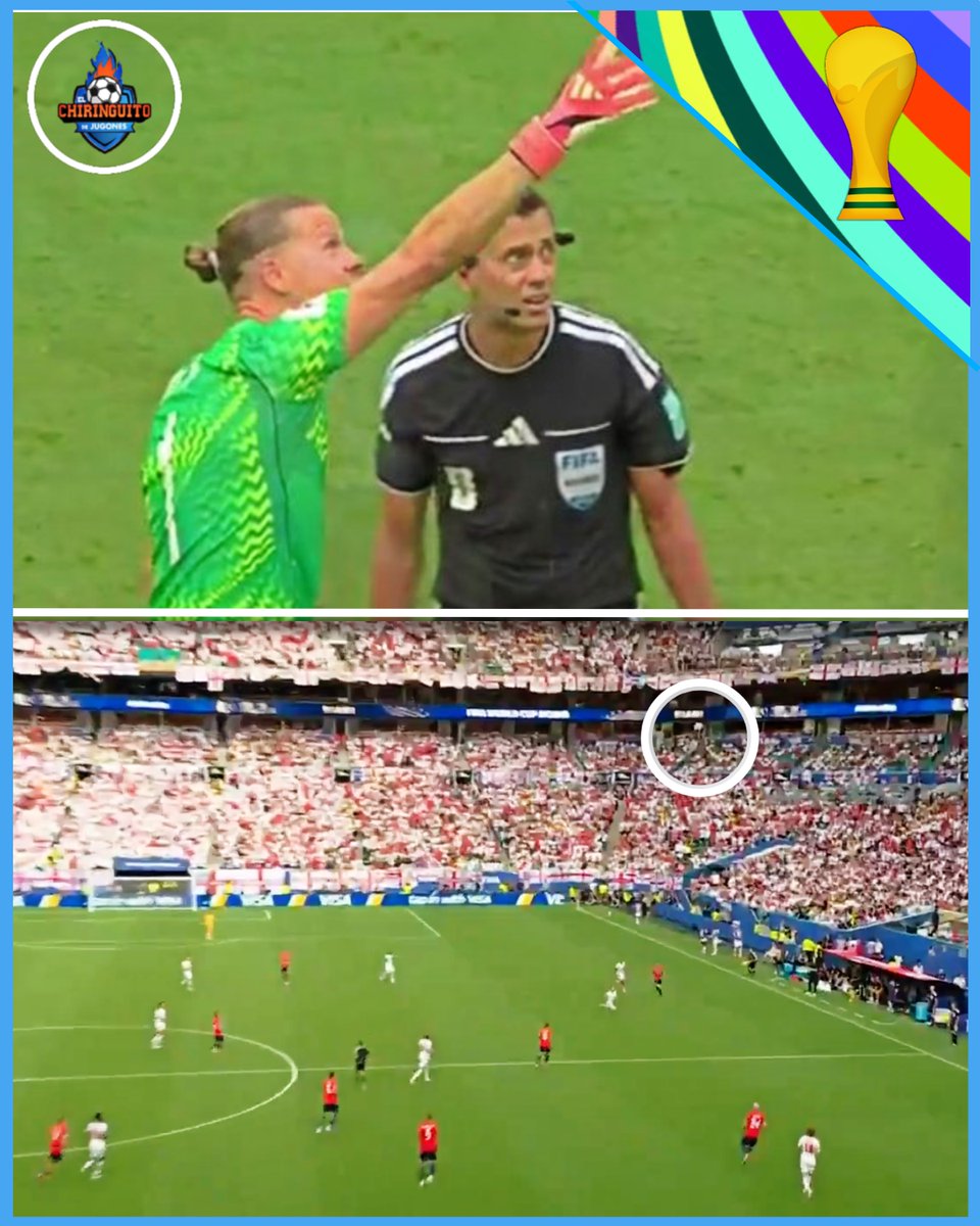 elchiringuitotv's tweet photo. 🚨 POLÉMICA EN EL NORUEGA - INGLATERRA.

👉 Los jugadores de Noruega reclamaban que en la jugada del primer gol de Jude, el saque de Nyland toca en el cable de la 'spidercam'.

Vía 'DAZN'. https://t.co/46xZN7FRQt