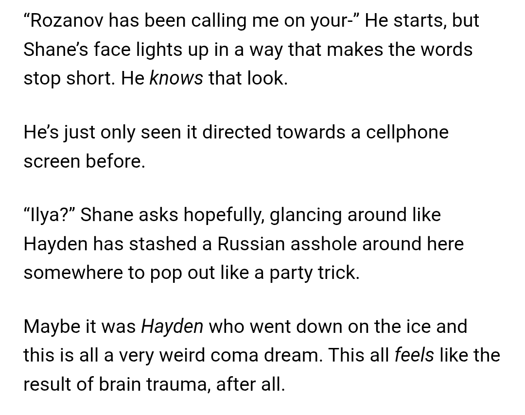 chasingbodies's tweet photo. been slowly making my way through this author's fic and Tend(er) is a new fav 🥺 what if Shane's accident on the ice was in Boston... and what if he stayed with Ilya while he recovered 👀

https://t.co/M9Bbs0cjND https://t.co/hG42r0o0MJ