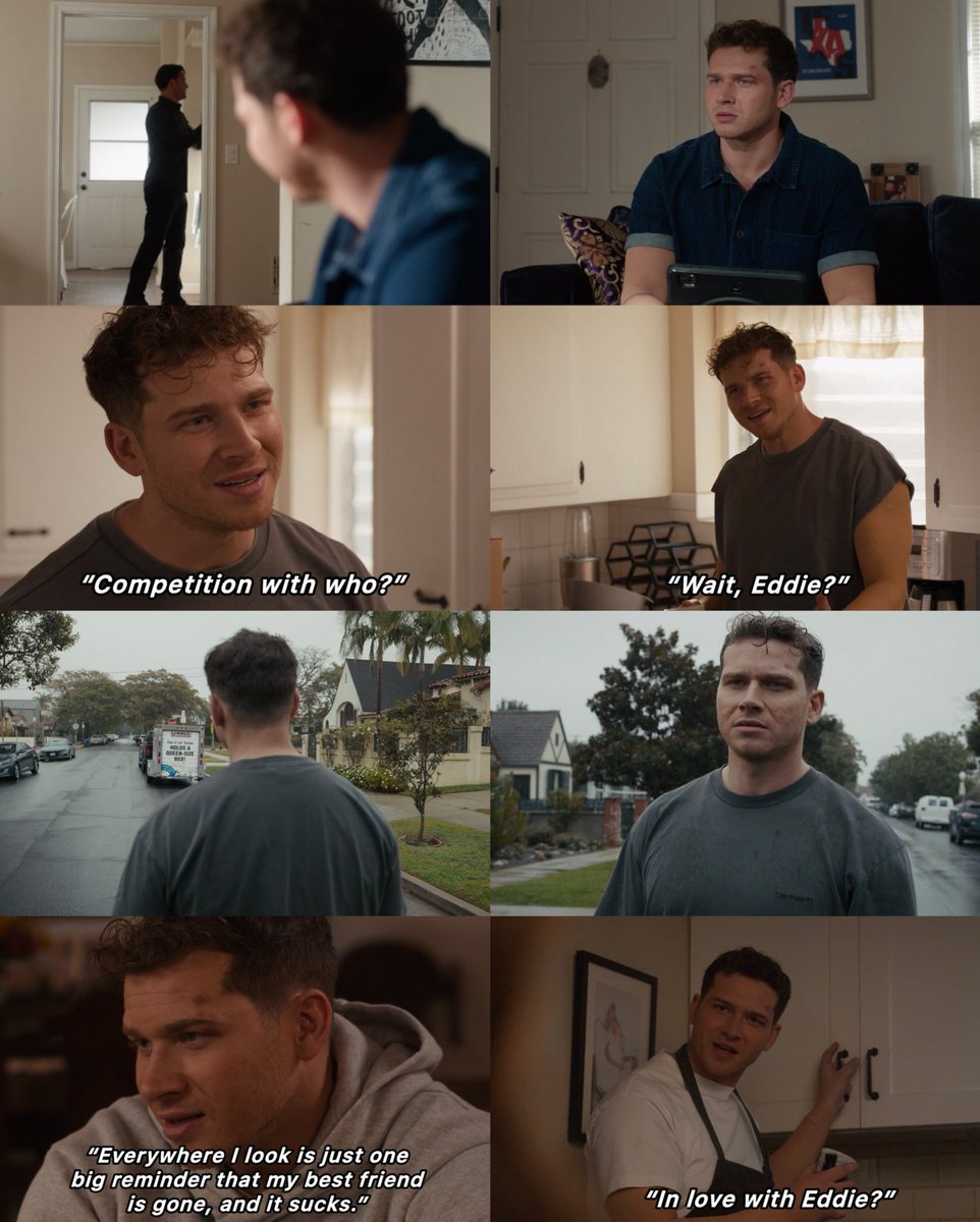 ravibuckleydiaz's tweet photo. It’s so crazy to me that they did all of this just to go with the Buck being clueless route like how the fucking hell did he NOT realize he was in love with Eddie??? https://t.co/bsilKcQLFK