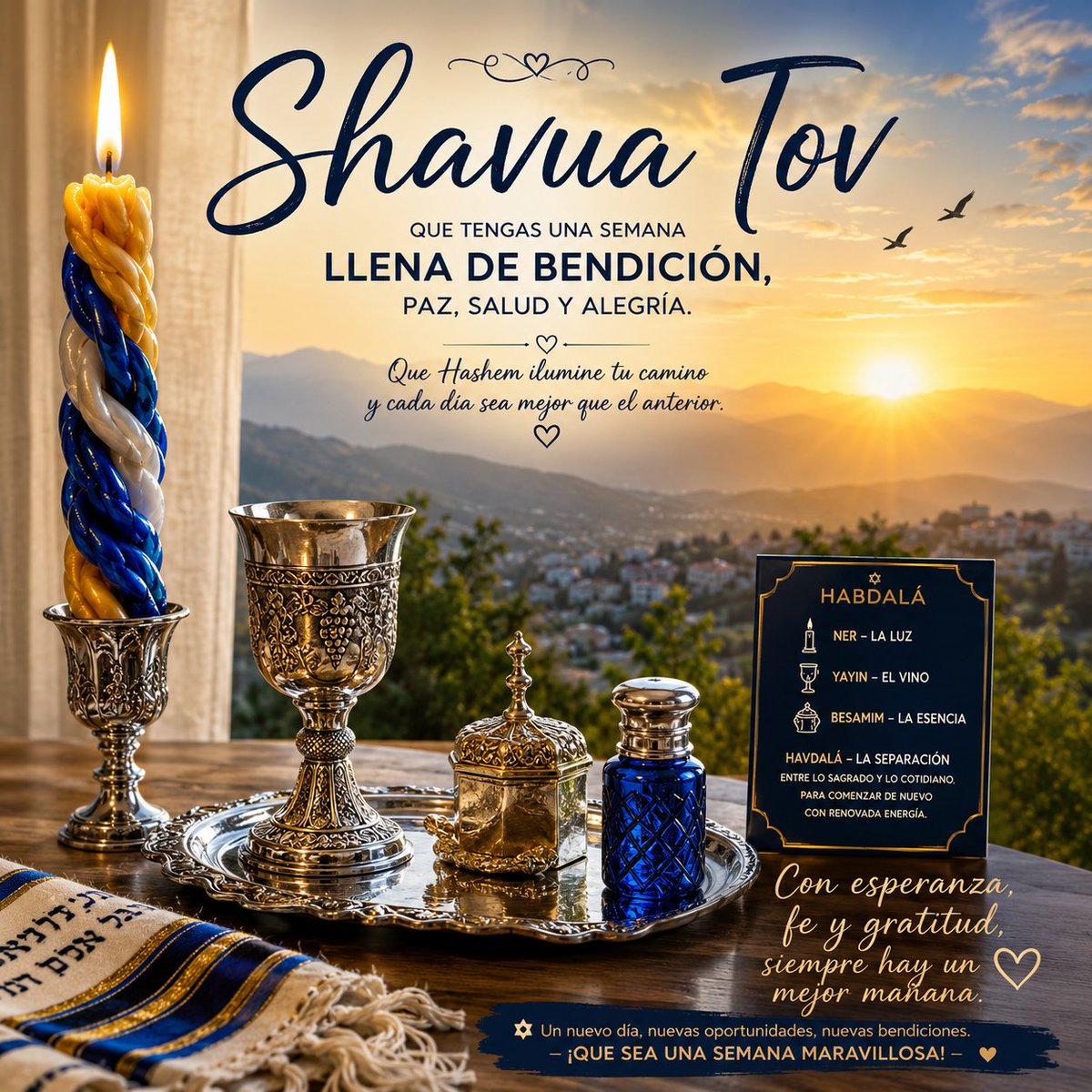 davidgon0917's tweet photo. Shavua Tov!! 
Que esta nueva semana llegue llena de luz, bendiciones y paz para cada uno de nuestros queridos lectores, Que no falte nunca el pan en la mesa, el sustento para sus proyectos, ni la salud fuerte en cada cuerpo y, alma.
¡Que todo lo bueno les acompañe siempre! https://t.co/AsZymPhHB7