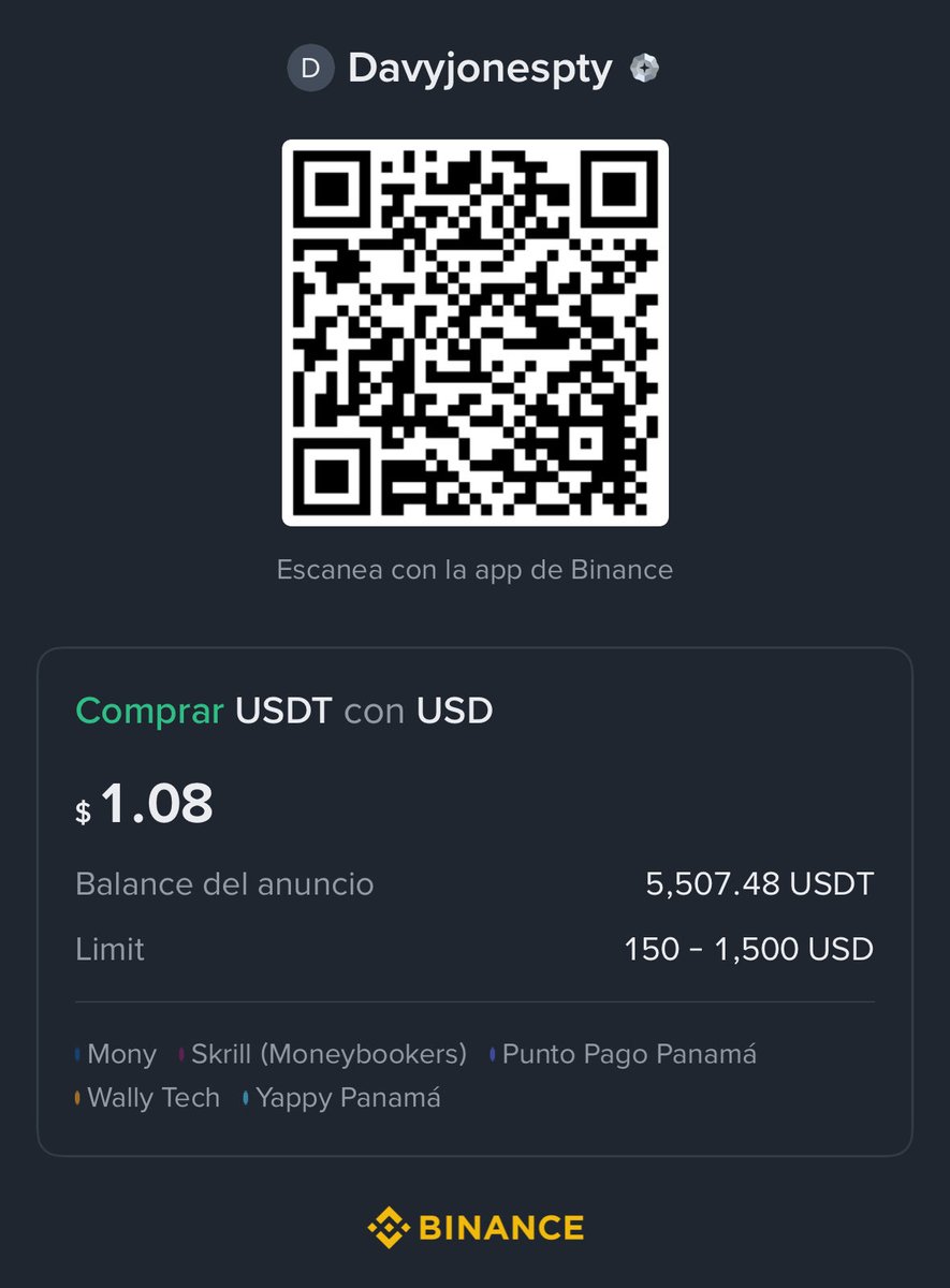 ChuliiGang's tweet photo. Click https://t.co/SaWKyqaXw3,【Buy USDT from Davyjonespty, reference price $1.080】 https://t.co/paQ66JSAXY