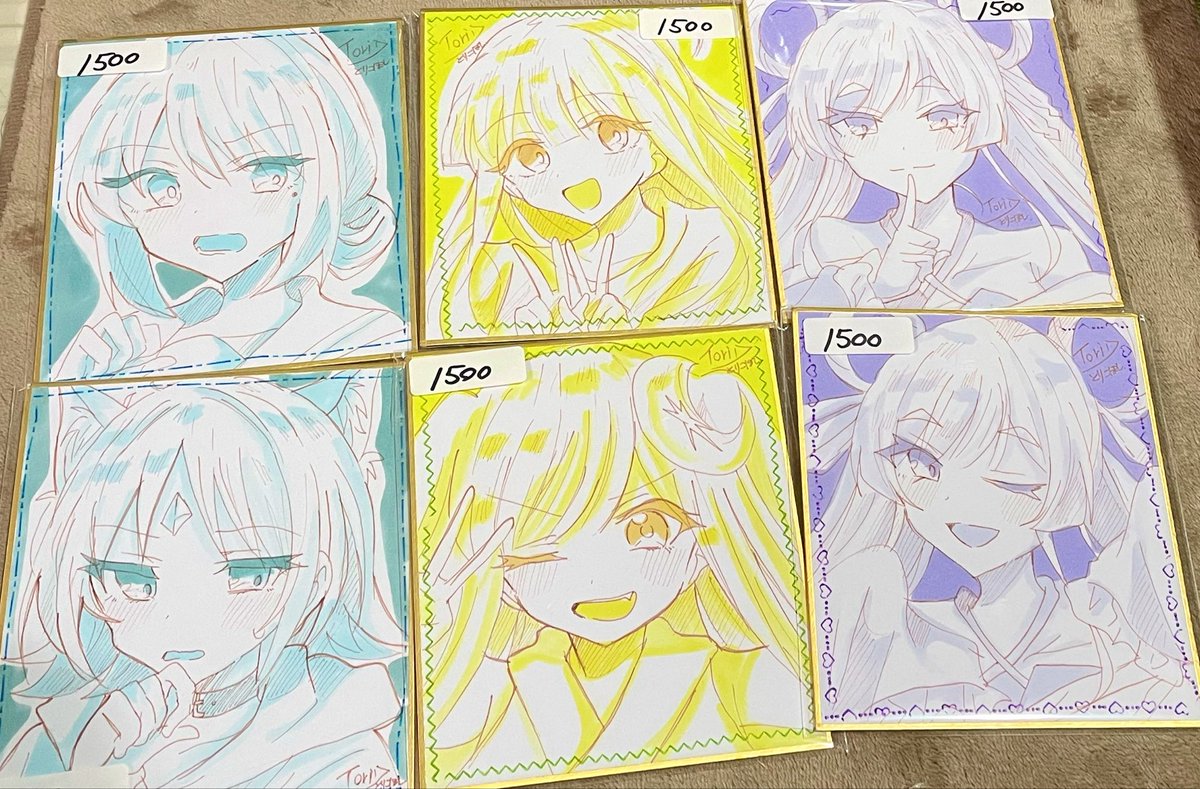 ✴︎ ご予約品 ✴︎　　イラスト　色紙 おはようございます🙇‍♀️ 本日頒布する予定の色紙になります！ 連日