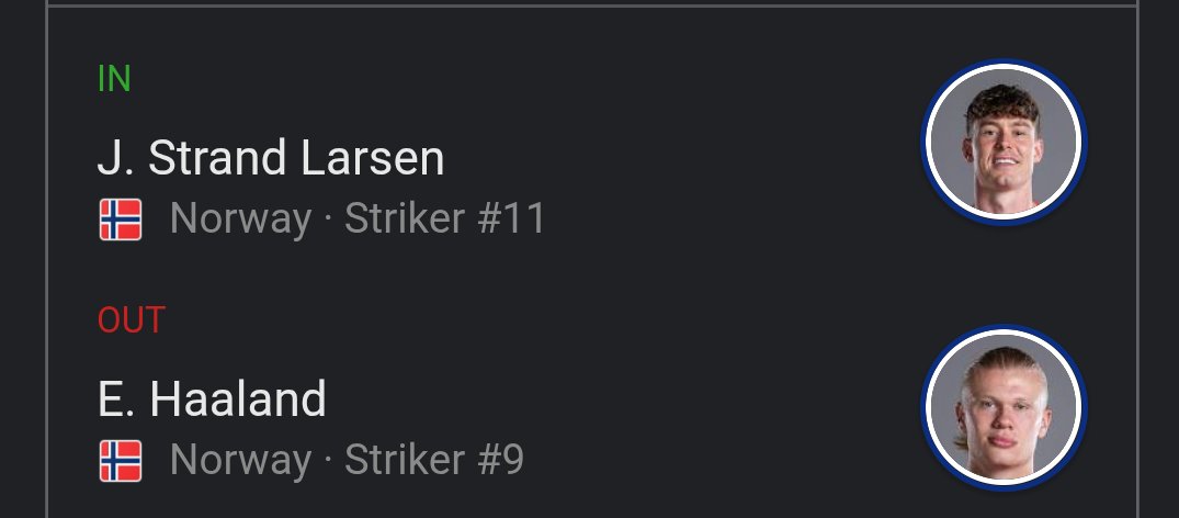 Philandgreat's tweet photo. Jorgen Strand Larsen is on a sub for Erling Haaland for Norway.
Is this a wise choice?
#ENGNOR #NORENG #Fifaworldcup #FIFA #WatchWithTECNO #BringTheGameToLife https://t.co/XA0Oj1bXdb