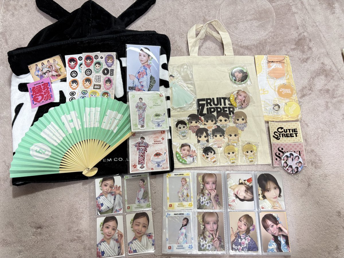 昨日の収穫品👘💚🪭 浴衣優衣ちゃん最高です💚☺️🏹 フードバスタオル