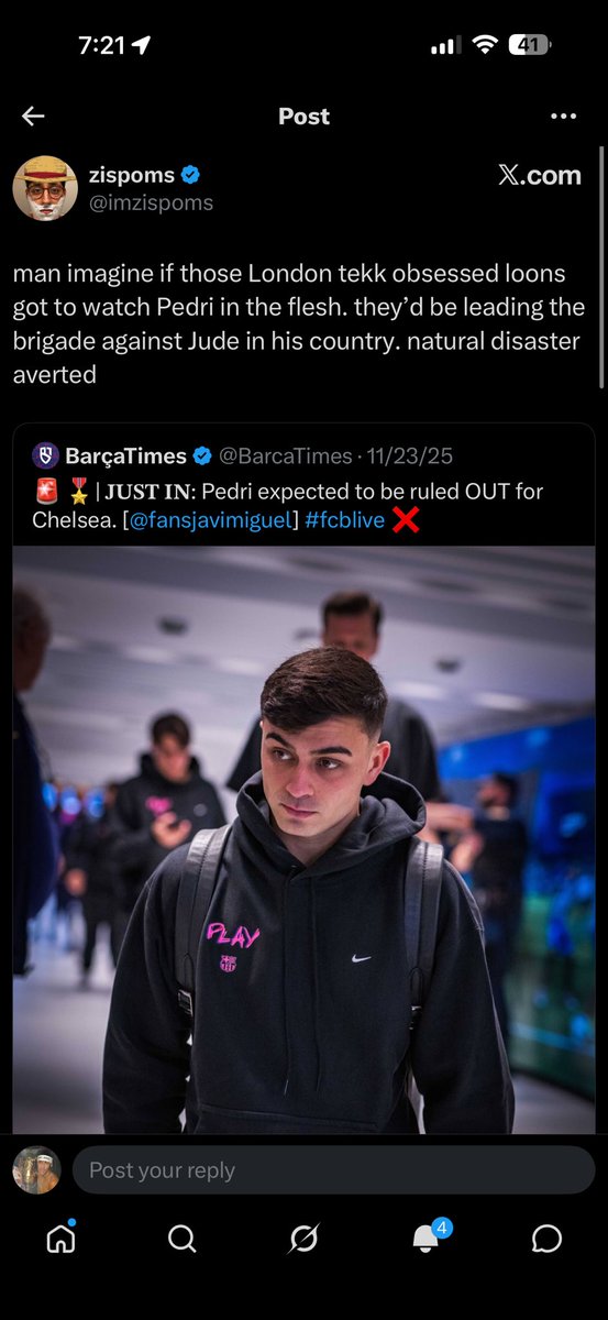 Retttroooo's tweet photo. @imzispoms Me finding shame? can u be consistent about a take for once your life my nigga?  jude being far closer to vini in role etc is exactly why the comparison is fucking stupid, you’re the one who compared them
in the first place all i did was compare the performances https://t.co/BkfB1wrgmw
