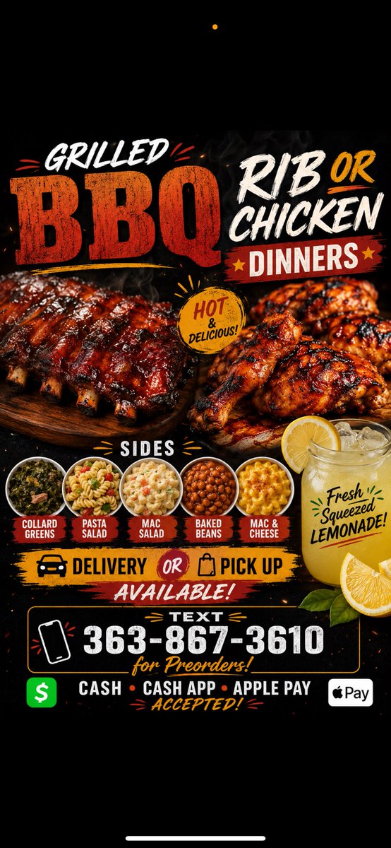 AleyraJ's tweet photo. SYRACUSE NY AREA! 📍tomorrow at 12:30 I will have plates 25$ w/ 2 sides and 35$ plates with 3 sides comes with a drink !! https://t.co/McadGEWlUt