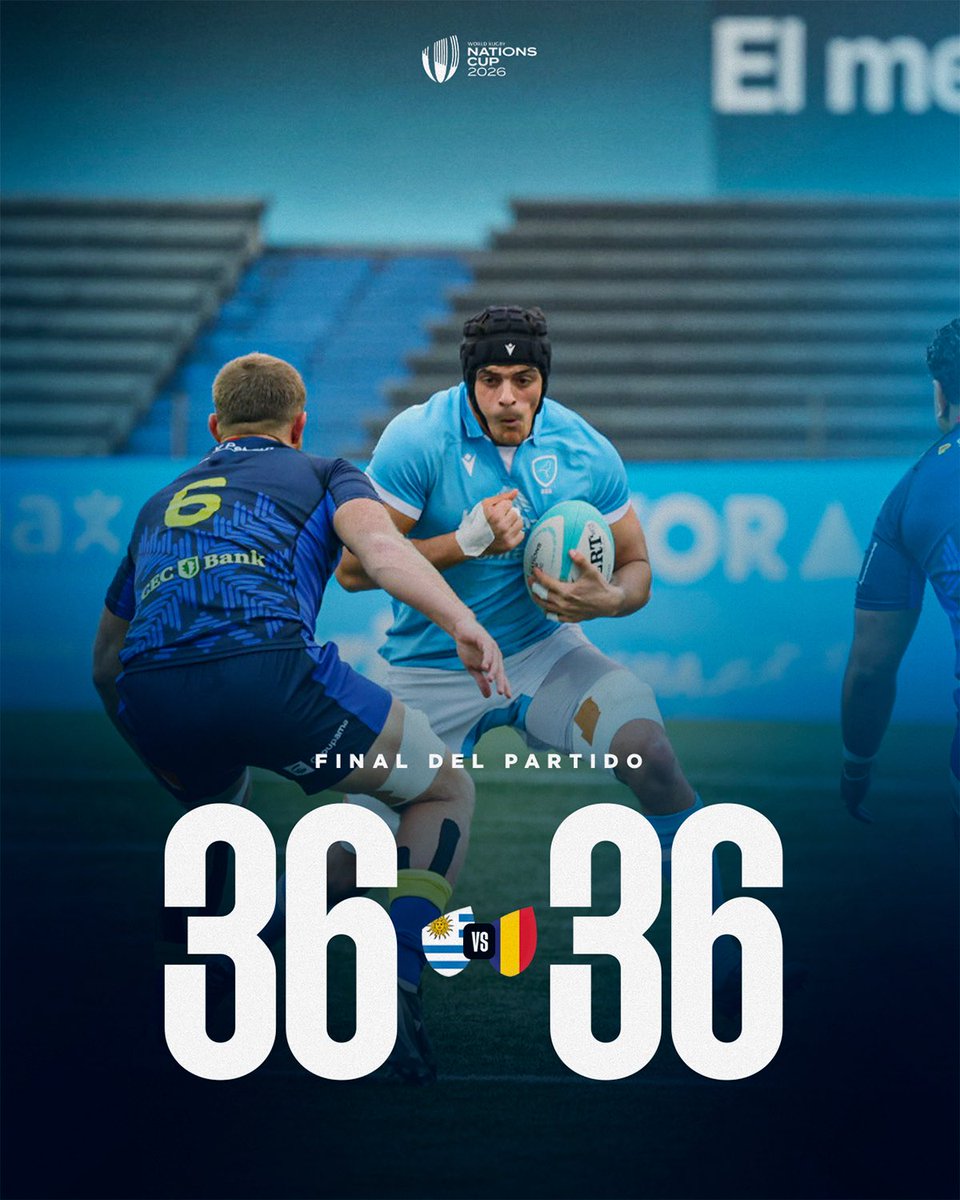 TerosXV's tweet photo. 🔚 Final y empate frente a Rumania

Uruguay 36-36 Rumania

#VamosTeros🇺🇾 https://t.co/kX2Mk3pwpe