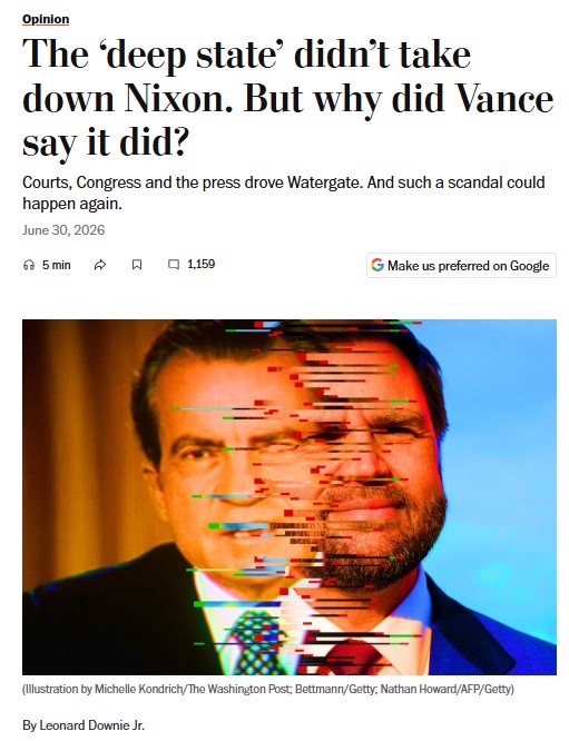 RepRileyMoore's tweet photo. On June 30, @WashPost ran a piece that criticized @VP for defending Nixon’s legacy.

The piece recycled the same tired arguments about Nixon that the Washington Post has made for more than 50 years, despite the fact that the evidence has proven them wrong time after time.

To set the record straight, I wrote a letter to the editor. They declined to publish it, but you deserve to read it so I’m posting it here.

Nixon is an American hero!