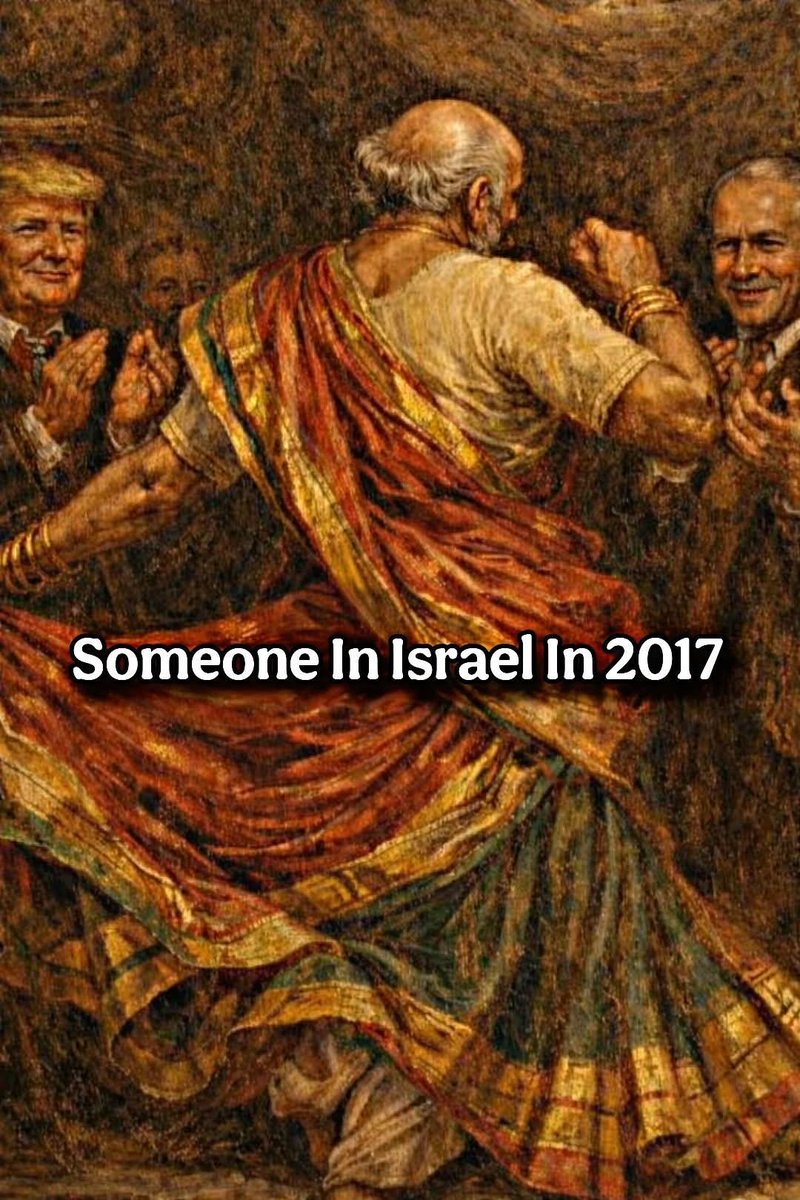 zelta_leo7's tweet photo. @LaxmiNNaik65 @pbhushan1 Yes it's there.
Who danced for Trump in Israel?
By revealing this much only Modi dialed Trump &amp; agreed to U.S trade deal 🤣 https://t.co/HffE9Sv9oe