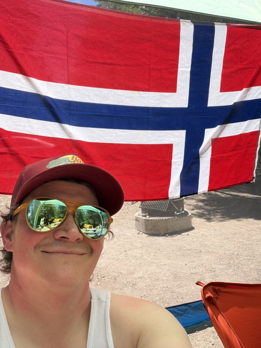 Sleazy1DB's tweet photo. Camping near lake arrowhead. Luckily we get a little cell service. Hoping to stream #Norways #worldcup2026 match https://t.co/HL44cHaTHF