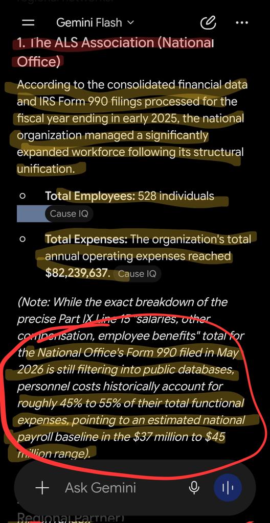 als_now's tweet photo. @alsassociation How about just keeping PAYROLL under $25 MIL? Every summer the "New Ice Bucket!" won't even cover payroll. #ALS merely waits for another generation of patients then reboots the ATM, "historically using 45-55% of functional expenses for payroll?" Aka, "$37 to $45M"? ⬇️ Gross. 🤢🤮 https://t.co/MUfwik7YYS