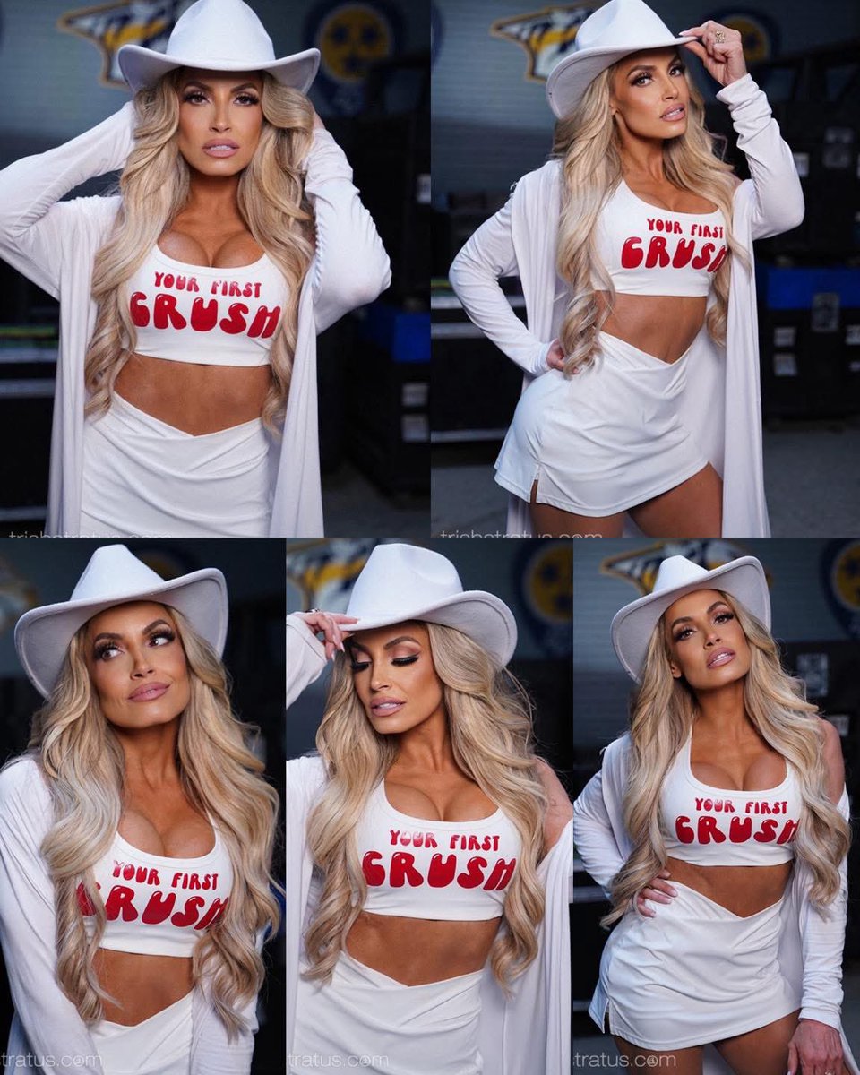 FadeAwayMedia's tweet photo. One year ago today Trish Stratus debuted with her iconic ‘Your First Crush’ gear. https://t.co/6qRaxMHNP0