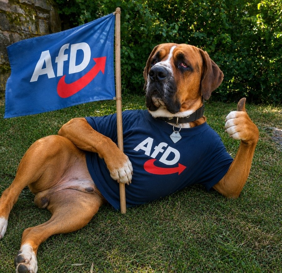 LessenichR62954's tweet photo. Darf ich vorstellen.....mein Hund Gilbert ❤️ wir waren heute bei uns im Ort beim AfD Infostand....keine Omas, keine Linke, keine Grüne, nur viele normale, herrlich 🩵🩵🩵 https://t.co/9la10oraxe