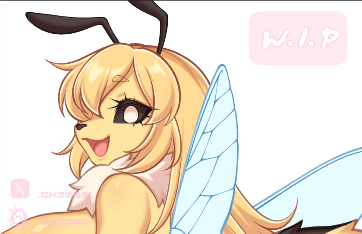 _Ch3s00_'s tweet photo. Buzz buzz... 🐝💛
Fluffy bee girl update!
The back view is coming together nicely~ ♡
⸻ ⤜♡→ ⸻
#furry #smallartist #anthro #bee #furryartist #characterdesign #beeoc #furry_art https://t.co/mvmNcwO8Jk