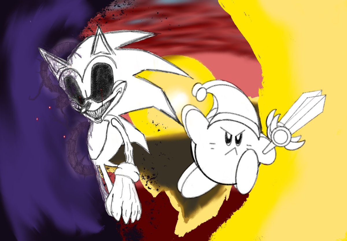 MBox12323's tweet photo. X and Kirby’s impossible collaboration.
with text and without it.
#Sonicexe https://t.co/gEppYR8oyg