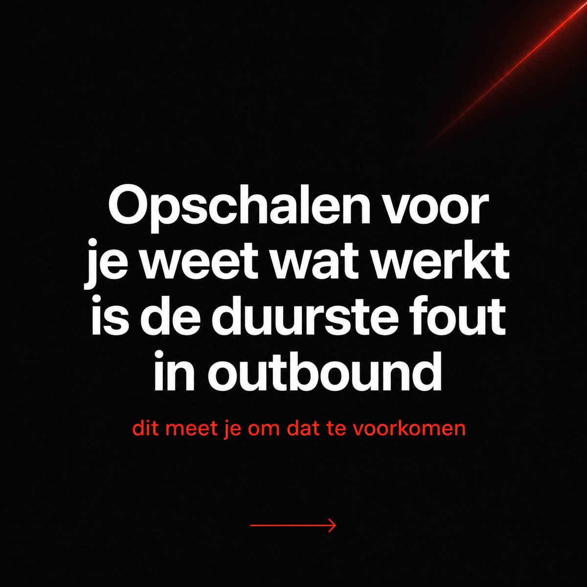 tboer_'s tweet photo. Opschalen voor je weet wat werkt is de duurste fout in outbound.

Meet welke onderwerpregel, hook, aanbod en CTA replies opleveren. Bij wie. Op welk moment.

Vorm je copy om de winnaars heen. Dán pas opschalen.

Dat is message-market-fit. https://t.co/LHhlQFJTbF